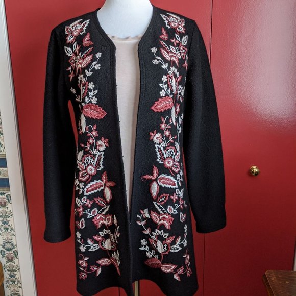 embroidered wool coat